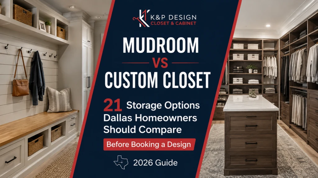 Mudroom vs custom closet with 21 storage options for Dallas homeowners