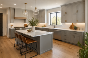 gray-shaker-cabinets-San-Antonio & Dallas tx kitchen cabinets cost in Dallas TX