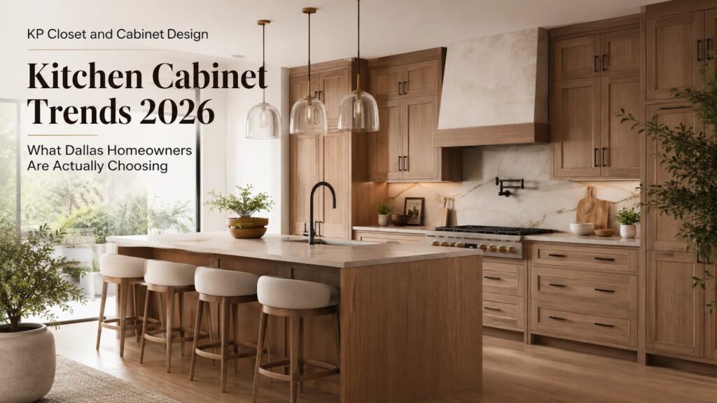 Kitchen cabinets Dallas TX 2026 - custom wood tone cabinet design by KP Closet and Cabinet Design-Custom kitchen cabinets Dallas TX — KP Closet & Cabinet Design