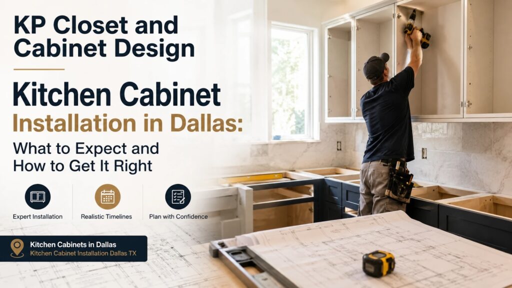 Kitchen cabinet installation in Dallas TX by KP Closet and Cabinet Design