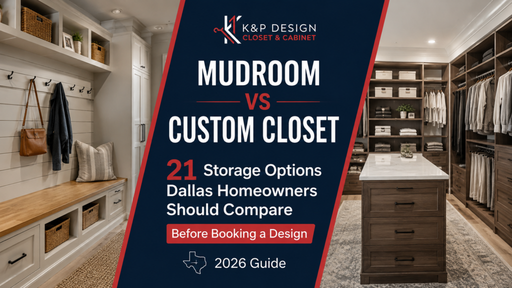 Mudroom vs custom closet with 21 storage options for Dallas homeowners