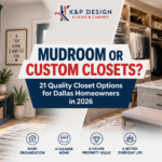 Mudroom or custom closets for Dallas homeowners in 2026 featuring organized storage spaces