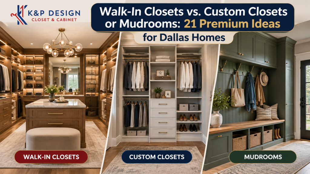 Walk-In Closets vs. Custom Closets vs. Mudrooms- 21 Premium Ideas for Dallas Homes
