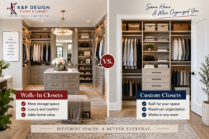18 Premium Closet Ideas for Plano Homes-Walk-in closets vs custom closets for Plano homes with luxury storage and organized cabinetry
